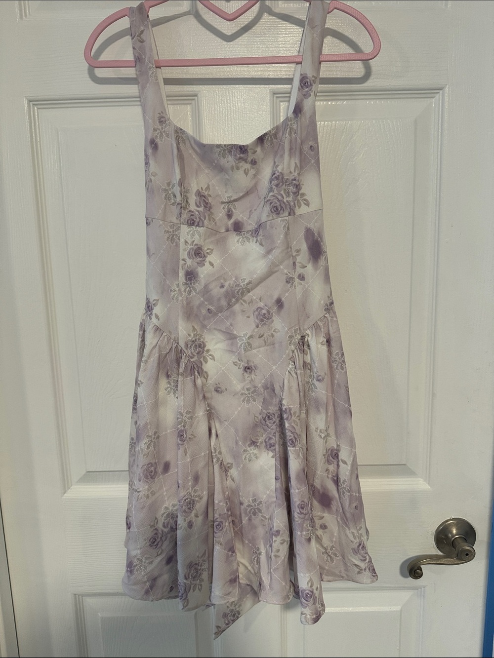 Vintage Lilac Floral Mini Dress